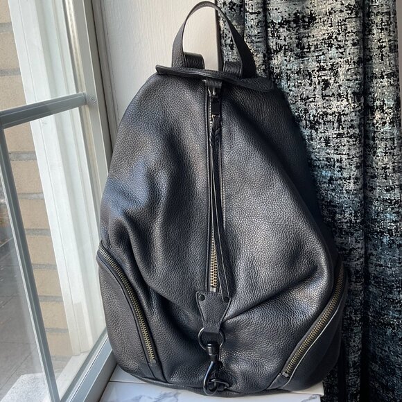 Rebecca Minkoff JUMBO Julian Black Leather Backpack - Picture 5 of 12